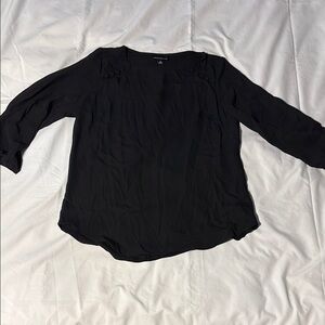 Black Relaxed Blouse with Soft Texture